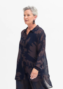 Ravnen Sheer Shirt - Chocolate Naemi Print