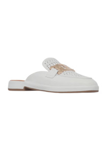 Alfie Evie: Labour Slip On Mule - White Leather