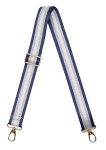 Bag Strap - Navy + Silver Stripe