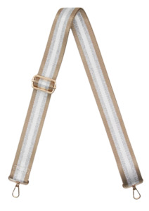 Bag Strap - Camel + Silver Stripe