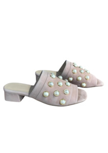 Heels: CLEARANCE Suede 90882 Heels - Pink