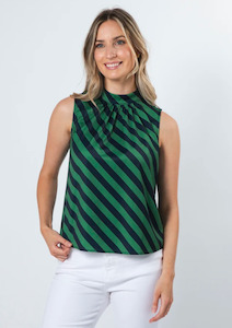 Clothing Sale: Jenna Top - Navy and Green Stripe