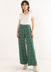 CLEARANCE Patterned Trousers - Green / Navy