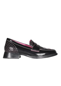 Aspen Loafers - Black Oil / Hot Pink Feature Stitching