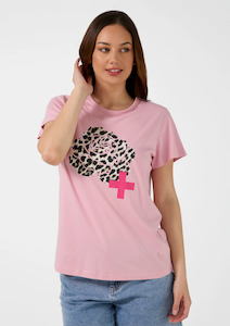 Stella Gemma Tees Sweaters: Classic T Shirt - Blush Leopard Flower
