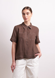 All Clothing: In Contrast Shirt - Cocoa