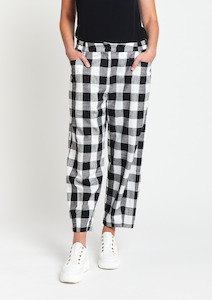 Nz Made Labels: Gingham Devon Pant - Devon Check