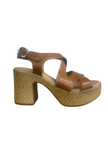 Woven Look Wedge - Cuoio
