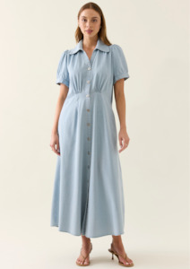 Sofie Denim Maxi Dress - Sky