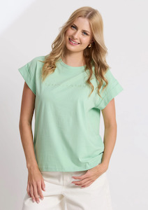 Cuff Sleeve Tee Shirt - Snifter Green