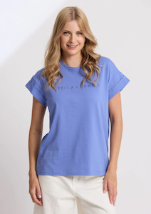 Stella Gemma Tees Sweaters: Cuff Sleeve Tee Shirt - Cornflower