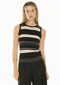 Fey Ribbed Tank - Black Multi