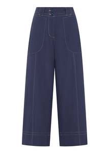 All Clothing: Oskar Cropped Pant - Dark Blue