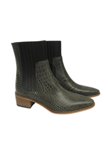 CLEARANCE Winter Ankle Boots - Grey Penelope Croc