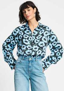 Pom Amsterdam: Wild Flowers Blouse - Blue SNEAK PREVIEW (WINTER 2026)