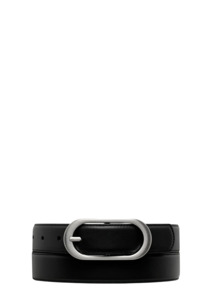 Final Loop Belt - Black Nappa / Silver