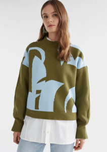 Autumn Winter 2025: Leben Sweater - Washer Blue / Artichoke