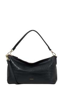 Claudia Shoulder Bag - Black Croc