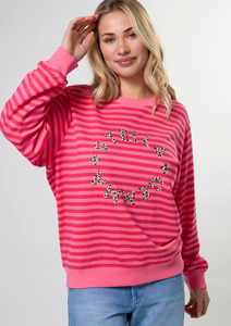 All Clothing: Essential Sweater - Raspberry Leopard Rotation Stripe COMING SOON