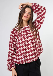 Lou Blouse - Syrah Houndstooth COMING SOON