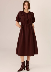 Tech Drawcord Dress - Merlot