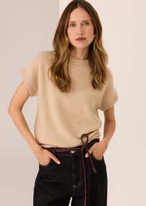 All Clothing: Astor Knit Top - Pebble