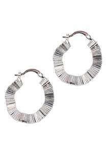 Jewellery: Himba Scallop Hoop Earring - Silver