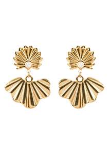 Jewellery: San Earring - Gold Fan