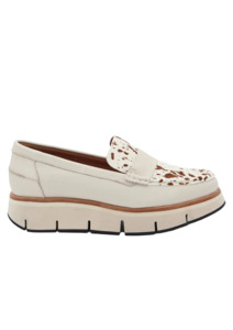 Bato Loafer - Cream Leather / Cow Print Pony