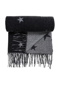 Scarves: Boston Star Scarf - Charcoal