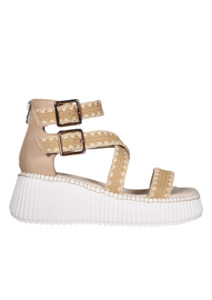 Plaza Woven Sandal - Nude Raffia