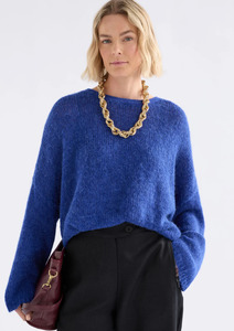 Sweaters: Agna Luna Sweater - Deep Cobalt