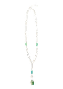 Jewellery: Navi Drop Necklace - Silver
