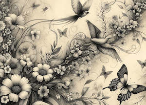 Decoupage: Botanical in Black & White