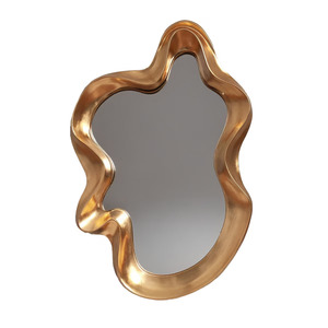 Ripple Asymmetric Wall Hanging Mirror - gold