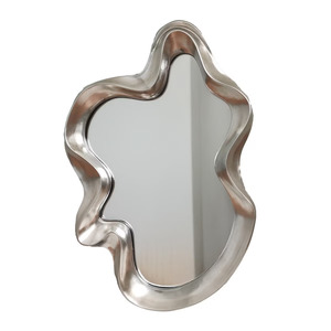 Ripple Asymmetric Wall Hanging Mirror - silver