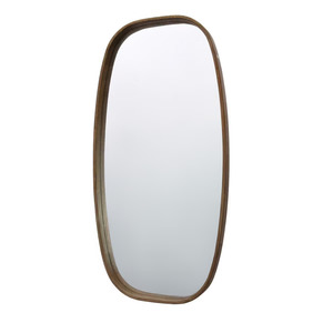 Wall Decor Mirrors: Oval Wall Hanging Mirror - walnut