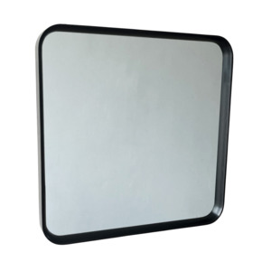 Wall Decor Mirrors: Square Framed Wall Hanging Mirror - Black Oak