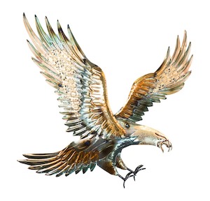 Metal Wall Art Hanging: Golden Eagle Metal Art Wall Hanging - medium