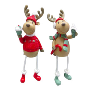 Animal Figurines Statues Nz: Dangling Reindeer Legs - Set of 2 - Polyresin