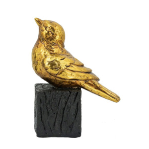 Animal Figurines Statues Nz: Golden Sentinel Bird Statue - Gold - resin