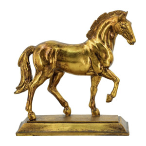 Animal Figurines Statues Nz: Romeo Horse Statue - Gold - resin