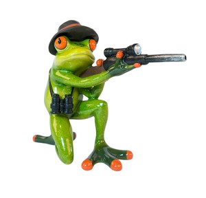 Animal Figurines Statues Nz: Funky Frog Hunting - Polyresin