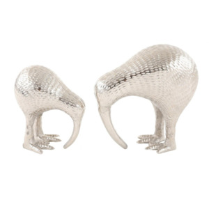 Animal Figurines Statues Nz: Pair of Kiwi Birds - Aluminium