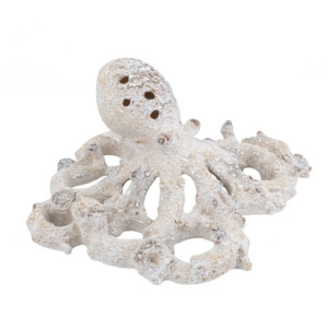 Animal Figurines Statues Nz: Coral Look Octopus Figurine - white