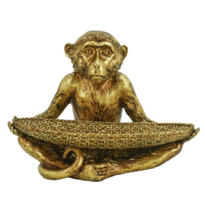 Decorative Ornaments Nz: Monkey with Tray Sculpture I