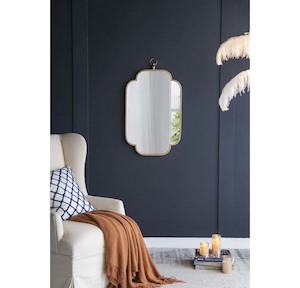 Charlotte Wall Hanging Metal Mirror - Gold