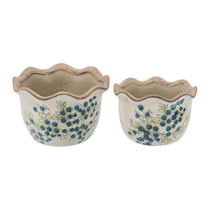 Decorative Planters Nz: Blueberry Ceramic Planter – Set of 2