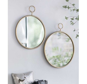 22" Elegance Round Wall Hanging Mirror - Gold