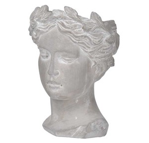 Decorative Planters Nz: Medium Visage Head Planter/Vase - Cement